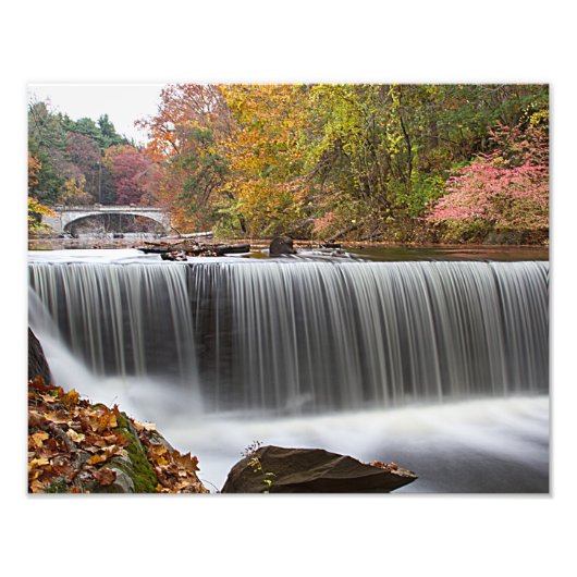 Herfst Waterval bij Vanderbuilt Foto Afdruk (Voorkant)