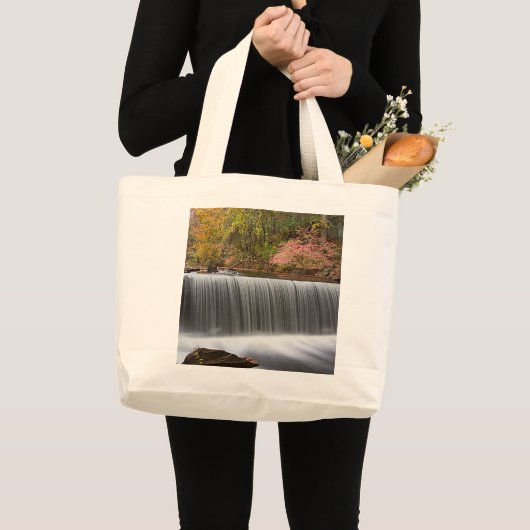 Herfst Waterval bij Vanderbuilt Grote Tote Bag (Voorkant (product))