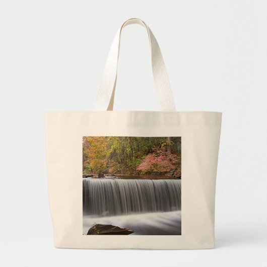 Herfst Waterval bij Vanderbuilt Grote Tote Bag (Voorkant)