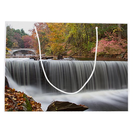 Herfst Waterval bij Vanderbuilt Large Cadeautasje (Achterkant)