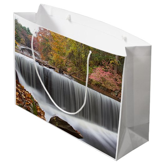 Herfst Waterval bij Vanderbuilt Large Cadeautasje (Achterkant Gekanteld)