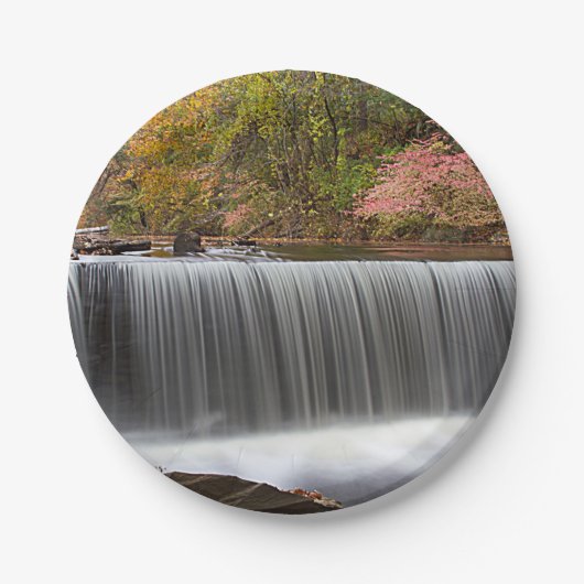 Herfst Waterval bij Vanderbuilt Papieren Bordje (Voorkant)