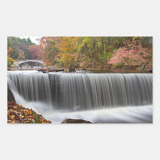 Herfst Waterval bij Vanderbuilt Rechthoekige Sticker (Voorkant)