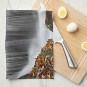 Herfst Waterval bij Vanderbuilt Theedoek (Quarter Fold)