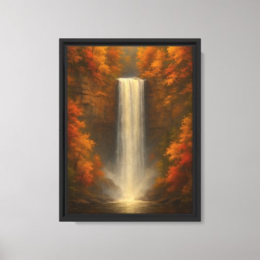 Herfst Waterval Canvas Art Print (Voorkant)