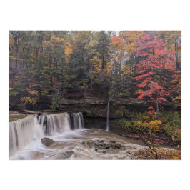 Herfst Waterval in Cleveland Foto Afdruk