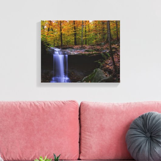 Herfst Waterval in CVNP Canvas Afdruk (Insitu (Woonkamer))