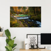 Herfst waterval landschap bij Kamniška Bistrica, S Poster (Thuiskantoor)