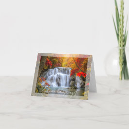 Herfst waterval met aangepaste tekst kaart