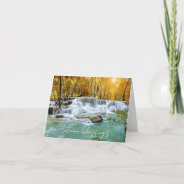 Herfst waterval met aangepaste tekst kaart