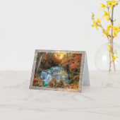 Herfst waterval met aangepaste tekst kaart (Gele Bloem)
