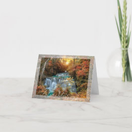 Herfst waterval met aangepaste tekst kaart
