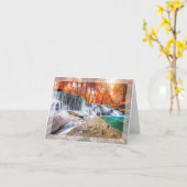 Herfst waterval met aangepaste tekst kaart (Gele Bloem)