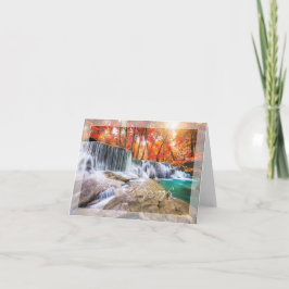 Herfst waterval met aangepaste tekst kaart