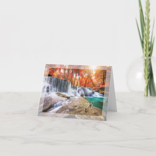 Herfst waterval met aangepaste tekst kaart (Voorkant)