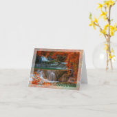 Herfst waterval met aangepaste tekst kaart (Gele Bloem)