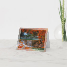 Herfst waterval met aangepaste tekst kaart