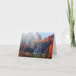 Herfst waterval met aangepaste tekst kaart