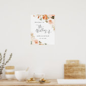 Herfst Waterval Waterverf Bloem Welkom Bruiloft Poster (Keuken)