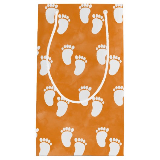 Herfst Waterverf Baby shower voetafdrukpatroon Klein Cadeauzakje (Voorkant)