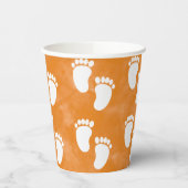 Herfst Waterverf Baby shower voetafdrukpatroon Papieren Bekers (Links)