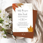 Herfst Waterverf Bladeren Bruiloft Custom Kaart