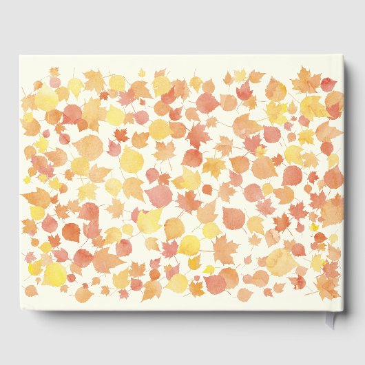 Herfst Waterverf bladeren bruiloft gastenboek (Achterkant)