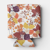 Herfst Waterverf Bladeren en Rozen Blikjeskoeler (Achterkant)