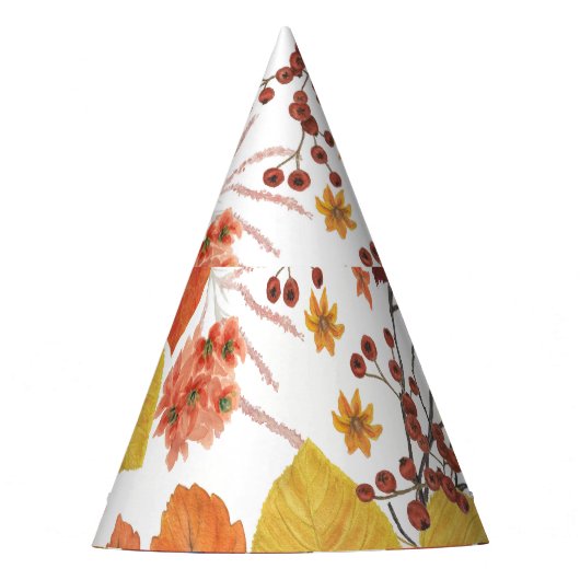 Herfst Waterverf Bladeren en Rozen Feesthoedjes (Voorkant)