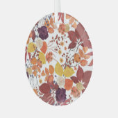 Herfst Waterverf Bladeren en Rozen Glas Ornament (Voorkant links)