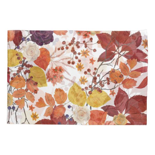 Herfst Waterverf Bladeren en Rozen Kussensloop (Achterkant)