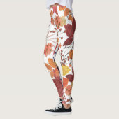 Herfst Waterverf Bladeren en Rozen Leggings (Links)