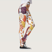 Herfst Waterverf Bladeren en Rozen Leggings (Rechts)
