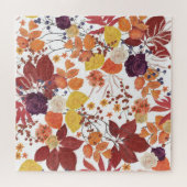 Herfst Waterverf Bladeren en Rozen Legpuzzel (Horizontaal)