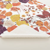 Herfst Waterverf Bladeren en Rozen Sherpa Deken (3/4)