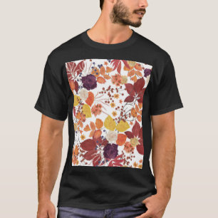 Herfst Waterverf Bladeren en Rozen T-shirt