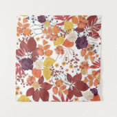Herfst Waterverf Bladeren en Rozen Wandkleed (Voorkant (horizontaal))