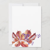 Herfst - Waterverf Bladeren Foto Bruiloft Save The Date (Achterkant)