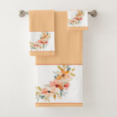 Herfst waterverf bloem bad handdoek (Insitu)