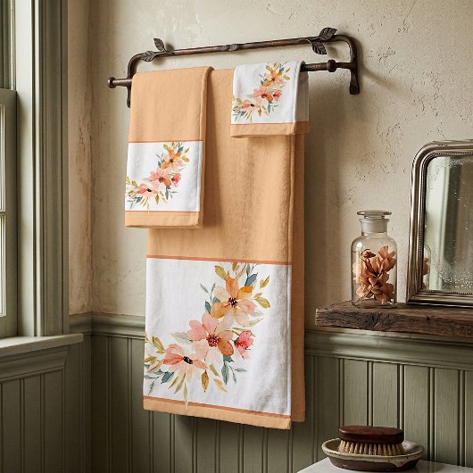 Herfst waterverf bloem bad handdoek