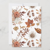 Herfst Waterverf Bloem Bruiloft Borrel Kaart (Achterkant)