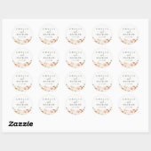 Herfst Waterverf Bloem Bruiloft Ronde Sticker (Vel)