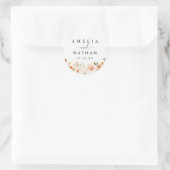 Herfst Waterverf Bloem Bruiloft Ronde Sticker (Tas)