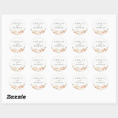 Herfst Waterverf Bloem Bruiloft Ronde Sticker (Vel)