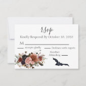 Herfst Waterverf Bloem Halloween RSVP Kaartje (Voorkant)