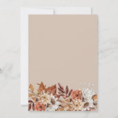 Herfst Waterverf Bloem Taupe Bruidsdouche Kaart (Achterkant)