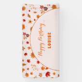 Herfst Waterverf Bloem Verjaardagsfeestje Spandoek (Verticaal)