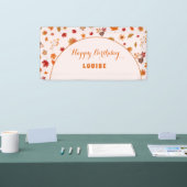 Herfst Waterverf Bloem Verjaardagsfeestje Spandoek (Beurs)