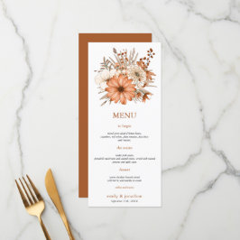 Herfst waterverf bloemblaadjes Trouwmenu Menu