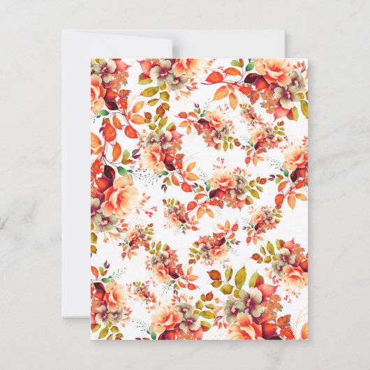 Herfst Waterverf Bloemen 30e Verjaardagsprogramma Kaart (Achterkant)